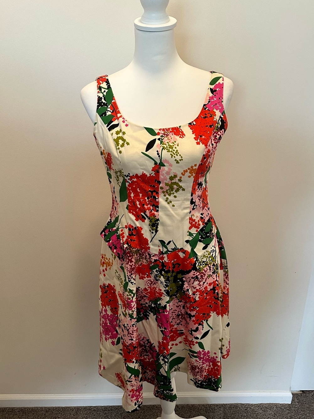 Nine West Women’s Floral Scoop-Neck Midi Dress